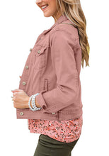 Load image into Gallery viewer, Uqnaivs  Women&#39;s Classic Fit Button-Down Long Sleeve Stretch Denim Trucker Jacket