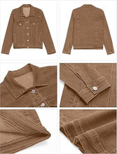 Load image into Gallery viewer, Uqnaivs  Women&#39;s Classic Fit Button-Down Long Sleeve Stretch Denim Trucker Jacket