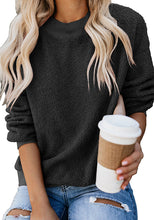 Load image into Gallery viewer, Uqnaivs  Women&#39;s Woolen Fleece Pullover Casual Round Neck Long Sleeve Sweater