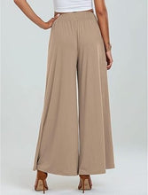 Load image into Gallery viewer, Uqnaivs  Women&#39;s High Waist Loose Wide Leg Pants Casual Flared Pants Pleated Elastic Waist Pants