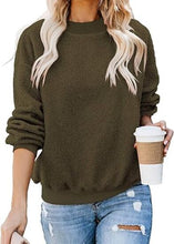 Load image into Gallery viewer, Uqnaivs  Women&#39;s Woolen Fleece Pullover Casual Round Neck Long Sleeve Sweater