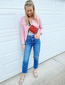 Uqnaivs  Women's Classic Fit Button-Down Long Sleeve Stretch Denim Trucker Jacket