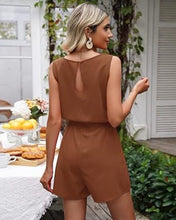 Load image into Gallery viewer, Uqnaivs  Women&#39;s Summer Casual Short Sleeves Self-Tie Belted Short Romper Jumpsuits