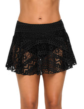 Load image into Gallery viewer, Uqnaivs Women&#39;s High Waist Tiered Lace Crochet Swim Skirt Swimsuit Bikini Bottom