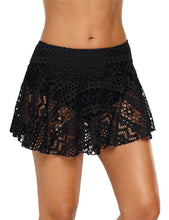 Load image into Gallery viewer, Uqnaivs Women&#39;s High Waist Tiered Lace Crochet Swim Skirt Swimsuit Bikini Bottom