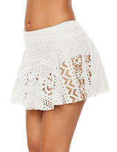 Load image into Gallery viewer, Uqnaivs Women&#39;s High Waist Tiered Lace Crochet Swim Skirt Swimsuit Bikini Bottom