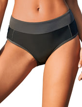 Load image into Gallery viewer, Uqnaivs Women&#39;s Printed Colorblock Waistband Bikini Bottom Swimsuit Brief Shorts