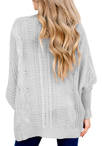 Casual Long Dolman Sleeve Loose Knit Open Front Cardigan Sweater