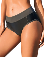 Load image into Gallery viewer, Uqnaivs Women&#39;s Printed Colorblock Waistband Bikini Bottom Swimsuit Brief Shorts