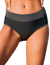 Load image into Gallery viewer, Uqnaivs Women&#39;s Printed Colorblock Waistband Bikini Bottom Swimsuit Brief Shorts