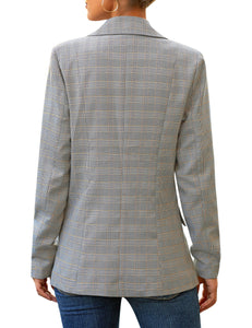 Uqnaivs Women's Lapel Blazer Suit Button Long Sleeve Pocket Work Office Jacket
