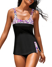 Load image into Gallery viewer, Uqnaivs Womens V Neck Two Pieces Swimsuit Halter Open Back Tankini Bathing Suit