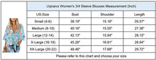 Load image into Gallery viewer, Uqnaivs Womens V Neck Button Down Shirt 3/4 Sleeve Blouses Tie Knot Tops