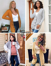 Load image into Gallery viewer, Uqnaivs Womens Open Front Long Sleeves Pocket Button Cable Knit Sweater Cardigan