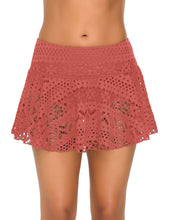 Load image into Gallery viewer, Uqnaivs Women&#39;s High Waist Tiered Lace Crochet Swim Skirt Swimsuit Bikini Bottom