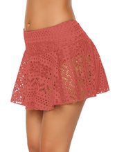 Load image into Gallery viewer, Uqnaivs Women&#39;s High Waist Tiered Lace Crochet Swim Skirt Swimsuit Bikini Bottom
