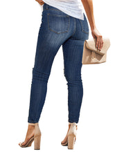 Load image into Gallery viewer, Uqnaivs Women&#39;s High Rise Ripped Skinny Jeans Distressed Slim Fit Denim Pants