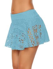 Load image into Gallery viewer, Uqnaivs Women&#39;s High Waist Tiered Lace Crochet Swim Skirt Swimsuit Bikini Bottom