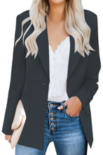 Load image into Gallery viewer, Uqnaivs Women&#39;s Lapel Blazer Suit Button Long Sleeve Pocket Work Office Jacket