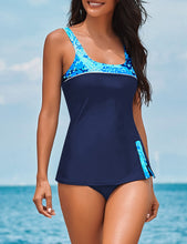 Load image into Gallery viewer, Uqnaivs Womens V Neck Two Pieces Swimsuit Halter Open Back Tankini Bathing Suit