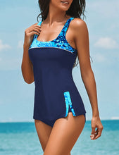 Load image into Gallery viewer, Uqnaivs Womens V Neck Two Pieces Swimsuit Halter Open Back Tankini Bathing Suit