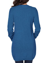 Load image into Gallery viewer, Uqnaivs Womens Open Front Long Sleeves Pocket Button Cable Knit Sweater Cardigan