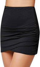 Load image into Gallery viewer, Uqnaivs Women&#39;s High Waist Swim Skirt Tulip Hem Shirred Bikini Bottom Swimsuit