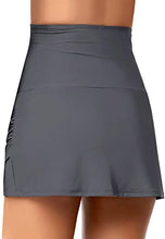 Load image into Gallery viewer, Uqnaivs Women&#39;s High Waist Swim Skirt Tulip Hem Shirred Bikini Bottom Swimsuit