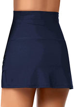 Load image into Gallery viewer, Uqnaivs Women&#39;s High Waist Swim Skirt Tulip Hem Shirred Bikini Bottom Swimsuit