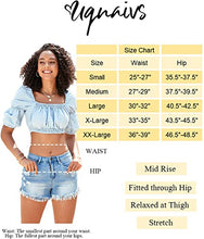 Load image into Gallery viewer, Uqnaivs Women&#39;s Mid Rise Shorts Ripped Faded Wash Frayed Raw Hem Denim Jean Shorts