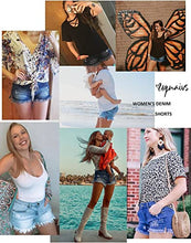 Load image into Gallery viewer, Uqnaivs Women&#39;s Mid Rise Shorts Ripped Faded Wash Frayed Raw Hem Denim Jean Shorts