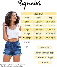 Load image into Gallery viewer, Uqnaivs Women&#39;s Mid Rise Shorts Ripped Faded Wash Frayed Raw Hem Denim Jean Shorts