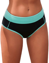 Load image into Gallery viewer, Uqnaivs Women&#39;s Printed Colorblock Waistband Bikini Bottom Swimsuit Brief Shorts