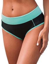 Load image into Gallery viewer, Uqnaivs Women&#39;s Printed Colorblock Waistband Bikini Bottom Swimsuit Brief Shorts