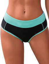 Load image into Gallery viewer, Uqnaivs Women&#39;s Printed Colorblock Waistband Bikini Bottom Swimsuit Brief Shorts