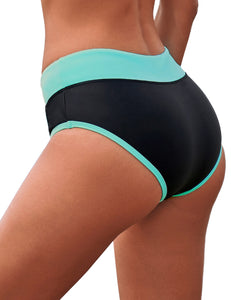 Uqnaivs Women's Printed Colorblock Waistband Bikini Bottom Swimsuit Brief Shorts