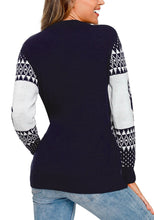 Load image into Gallery viewer, Casual Long Sleeve Sweater Tops Crew Neck Holiday Knit Pullover