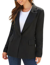 Load image into Gallery viewer, Uqnaivs Women&#39;s Lapel Blazer Suit Button Long Sleeve Pocket Work Office Jacket