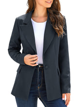 Load image into Gallery viewer, Uqnaivs Women&#39;s Lapel Blazer Suit Button Long Sleeve Pocket Work Office Jacket