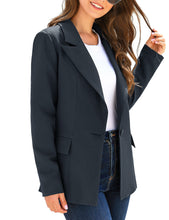 Load image into Gallery viewer, Uqnaivs Women&#39;s Lapel Blazer Suit Button Long Sleeve Pocket Work Office Jacket