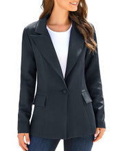 Load image into Gallery viewer, Uqnaivs Women&#39;s Lapel Blazer Suit Button Long Sleeve Pocket Work Office Jacket