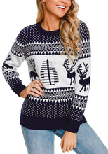 Load image into Gallery viewer, Casual Long Sleeve Sweater Tops Crew Neck Holiday Knit Pullover