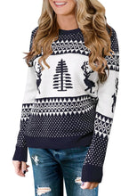 Load image into Gallery viewer, Casual Long Sleeve Sweater Tops Crew Neck Holiday Knit Pullover